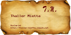 Thaller Mietta névjegykártya